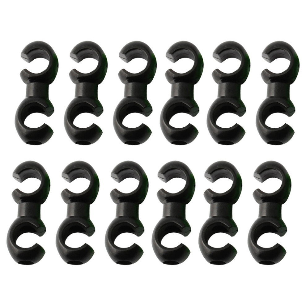 Photos - Cable 12Pcs Black  Clips Plastic Rotating S-Hook for Bike Brake s