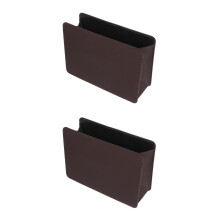 2Pcs Compact Brown Car Garbage Can Foldable Vehicle Trash