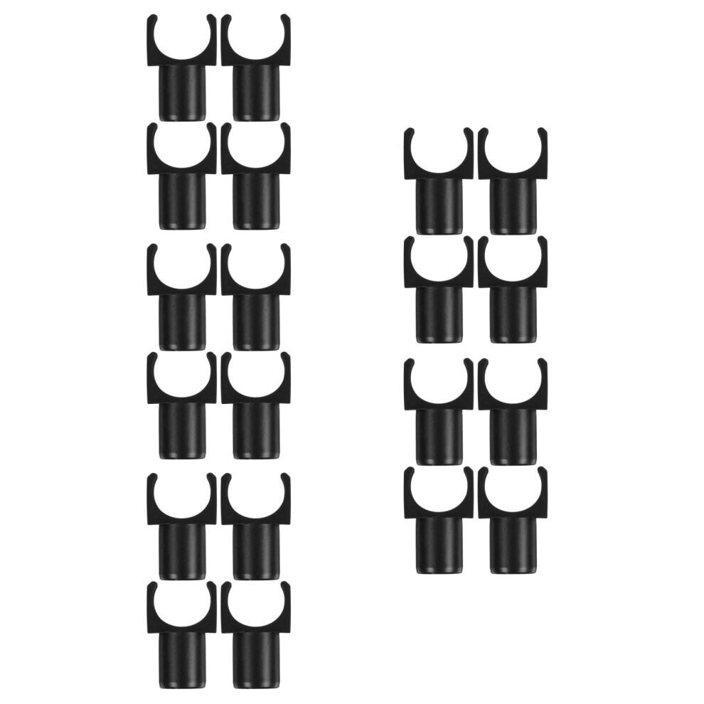 Ohphcall 20Pcs Black Wheelchair Support Blocks Rail Guides Plastic Replacement