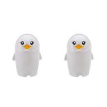 2Pcs Tiny Penguin Desktop Trash Can Cute Plastic Table Bin with Lid