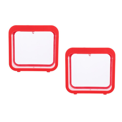 2Pcs Red Betta Fish Tank with 5-Color Light Mini Desktop Aquarium