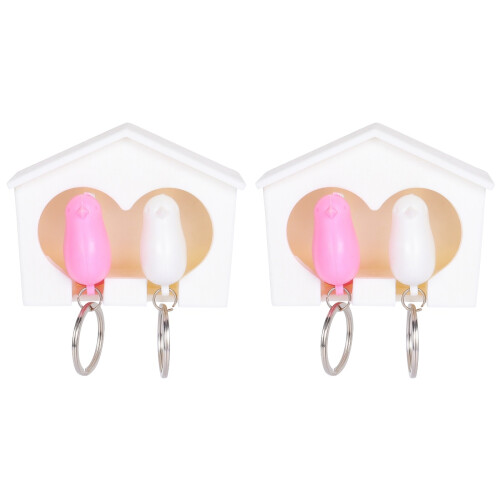 2 Sets Birdhouse Key Ring Holder Wall Mount For Home Dorm