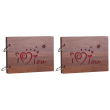 2Pièces Album Mémoire DIY En Bois Pour Photos Mariage Occasions