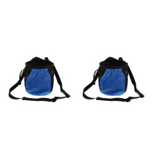 2Pcs Blue Multi-Use Chalk Bag with Waist Strap for Climbing Equipment