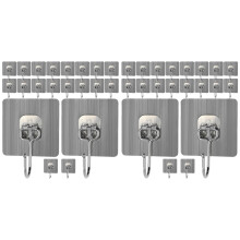 40Pcs Small Silver Adhesive Hooks Metal Decorative Hooks for Walls