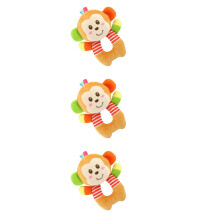 3Pcs Plush Animal Wrist Rattles for Baby Boys and Girls Early Learning