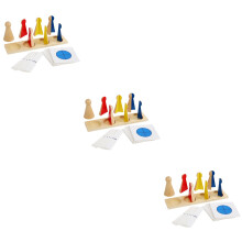3Sets Early Childhood Wood Fraction Toy School Teaching Props for Kids
