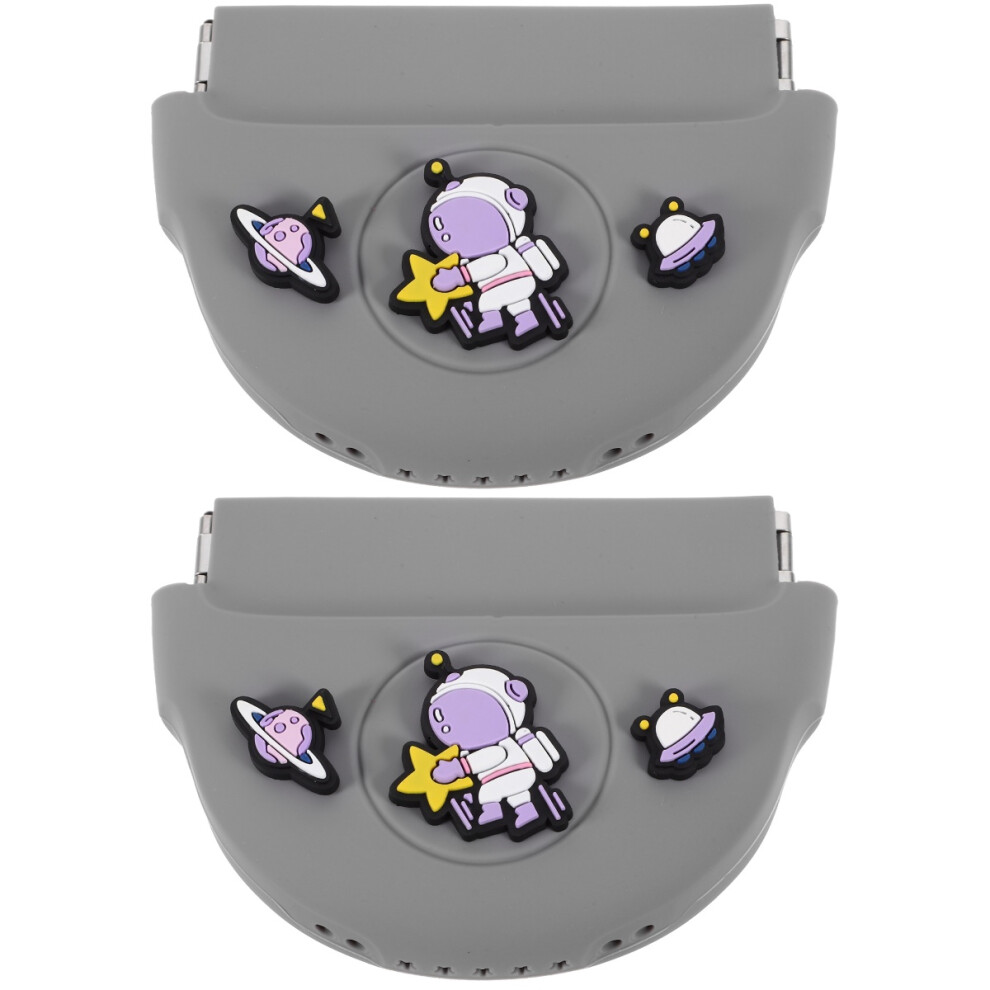 Artibetter Grey 2Pcs Portable Silicone Retainer Case Durable Denture Storage Box