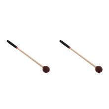 2Pcs Wood Handle Nylon Rubber Mallets Soft Drumsticks for Indoor Music