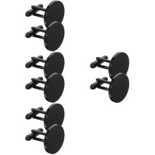 4Pairs Durable Black Metal Cufflinks Set for Men Wedding and Business