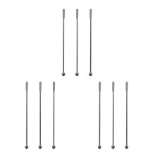 9Pcs Reusable Black Stainless Steel Beverage Stirrer Sticks