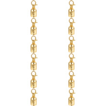 12Pcs Golden Metal Rope End Stopper Caps with Snap Hook for Cord
