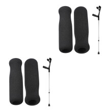 4Pcs Black Nbr Crutch Pads Soft Non-Slip Handle Grips for Walker Cane
