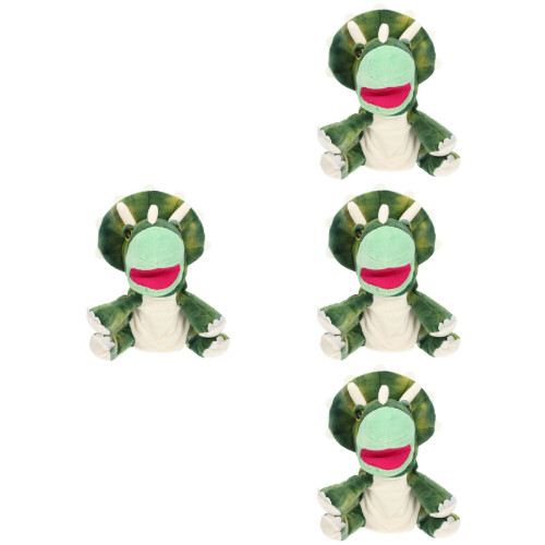 4Pcs Interactive Plush Dinosaur Hand Puppets Toy