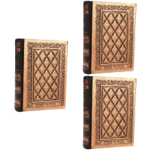 3Pcs Vintage Relief Cover PU Notebook Antique Diary Multi-Color Use