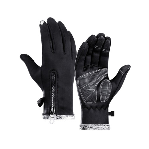 3Pcs Screen Touch Skiing Gloves Warm Windproof Breathable Black Gloves