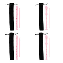 4Sets Pink ABS Kids Soprano Recorder Beginner Clarinet for Practice
