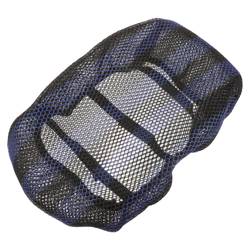 4Pcs Polyester Mesh Motorcycle Seat Covers Blue Breathable Cushion 1