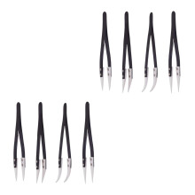 8Pcs Black Ceramic Tweezers for -Resistant Anti-Static