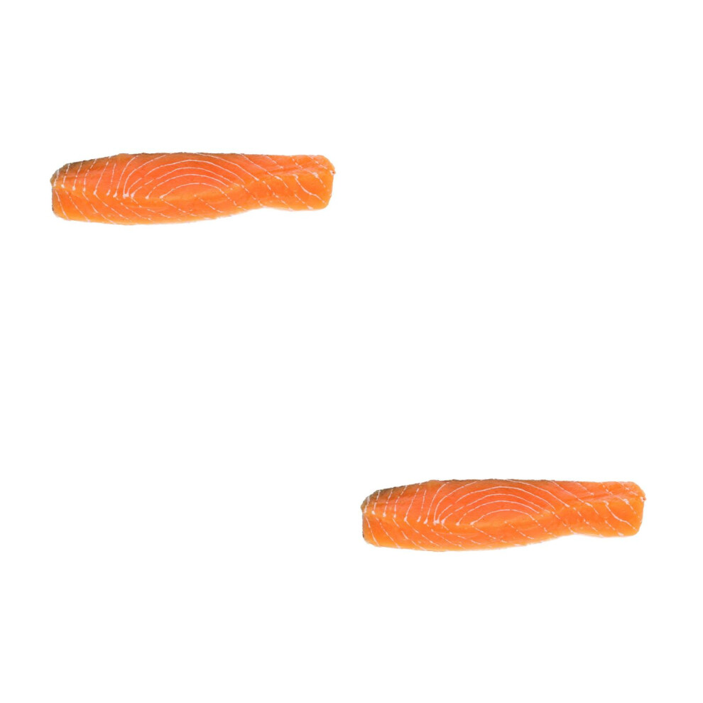 2Pcs Durable Simulation Slice Plastic Restaurant Photo Prop Salmon 3703370323003
