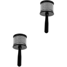 2Pcs Handheld Black Metal Cabasa Percussion Toy for Baby Musical Play