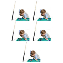 5Pcs Kids Wooden Pool Cue Sticks Multi-Color Lightweight Billiard Cue