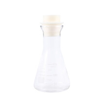 3Pcs Transparent Glass Conical Flask with Cork for Laboratory Storage