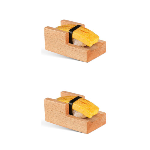 2Pcs Wooden Sushi Holder Reusable Display Stand