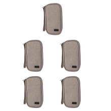 5Pcs Portable Grey USB Drive Organizer Bags Heavy-Duty Storage Case