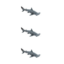3Pcs Plastic Shark Figurines Light Grey Educational Ocean Animal Toys