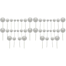 40Pcs Silver Glitter Cake Balls Foam Decor for DIY Party and Wedding