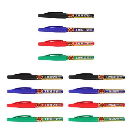 12Pcs Permanent Deep Hole Markers Plastic Metal for Industrial Use