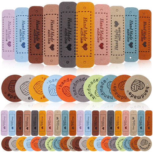180Pcs Embossed Handmade Labels for Crochet Knitting Apparel