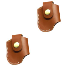 2Pcs Light Brown Lighter Holder Small Convenient Waist Bag