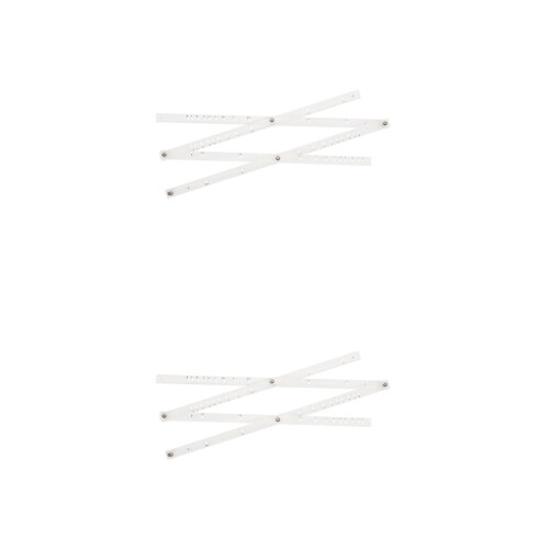 2Pcs White Scale Rulers for Drawing Drafting Office and School