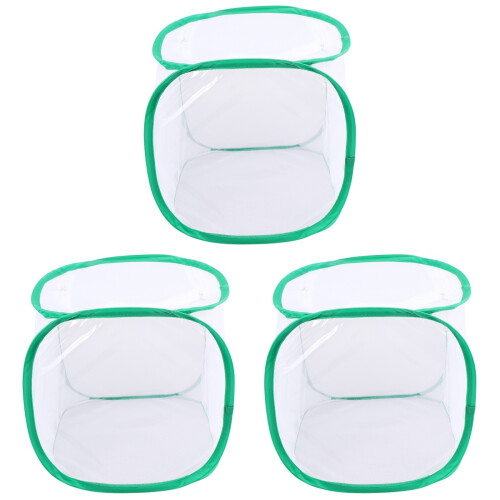 3Pcs White Kids Cage Net Zipper Box Lightweight Durable