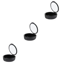 3Pcs Denture Storage Container Black Ventilated Snap Lock