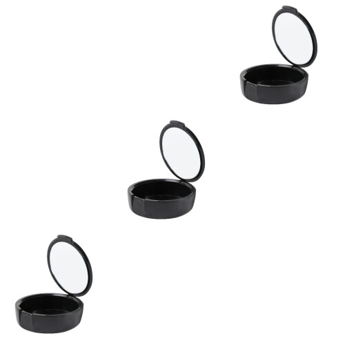 3Pcs Denture Storage Container Black Ventilated Snap Lock
