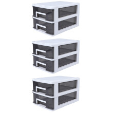 3Pcs Multi-Color Plastic Storage Cabinet Drawer Type for Home Office