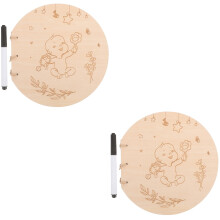 2Pcs Beige Attendance Guest Book for Baby Shower and Wedding