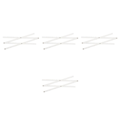 4Pcs White Scale Rulers Portable for Drawing Design Office