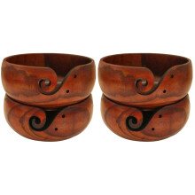 2Pcs Crochet Yarn Storage Bowls Light Brown Wooden Yarn Ball Holder