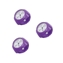 3Pcs Purple Mini Watch Rings Stylish Unisex Finger Rings with Elastic