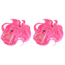 2Pcs Rosy Pet Costumes Dog Hair Accessories Cute Comfortable Wig
