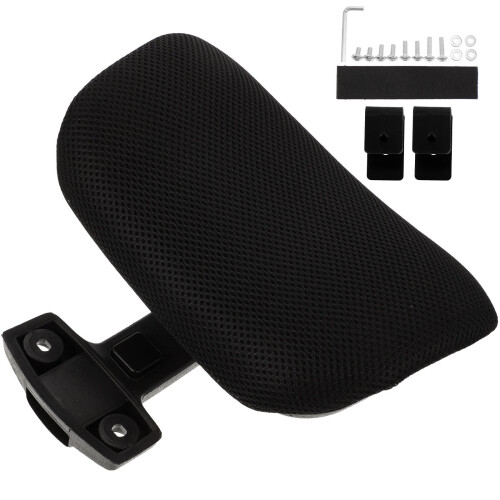 3Sets Lift Adjustable Office Chair Head Pillow Black Neck Support