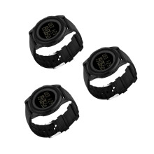 3Pcs Black Electronic Business Wristwatch Waterproof LED Outdoor Watch