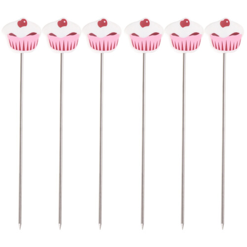 6Pcs Stainless Steel Cake Tester Multi-Color Baking Tool Durable Grip