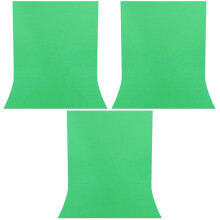 3Pcs Solid Green Photo Backdrop Cloth for Photography and Video Shoots