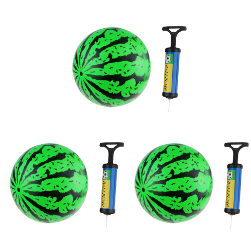 6Pièces Ballon De Handball Gonflable Plastique Vert Pastèque Enfants 2