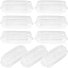 100Pcs Portable Transparent Plastic Sandwich and Dessert Containers